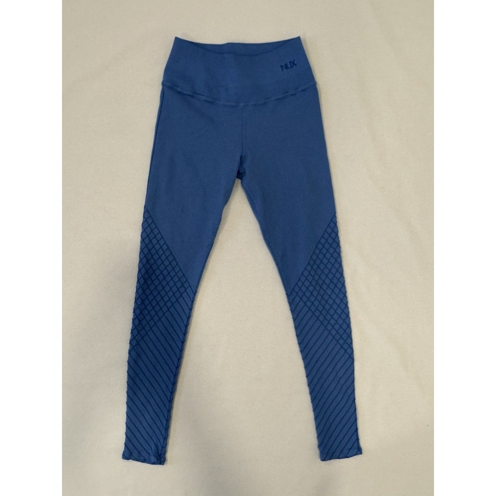 NUX Activewear Women's Line Leggings Blue Athletic Seamless Pants Size Small